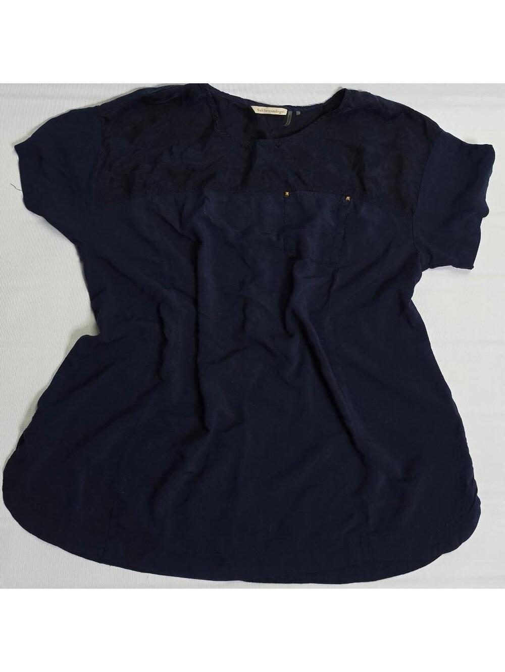 Soft Surroundings Women's Navy and Blue Blous